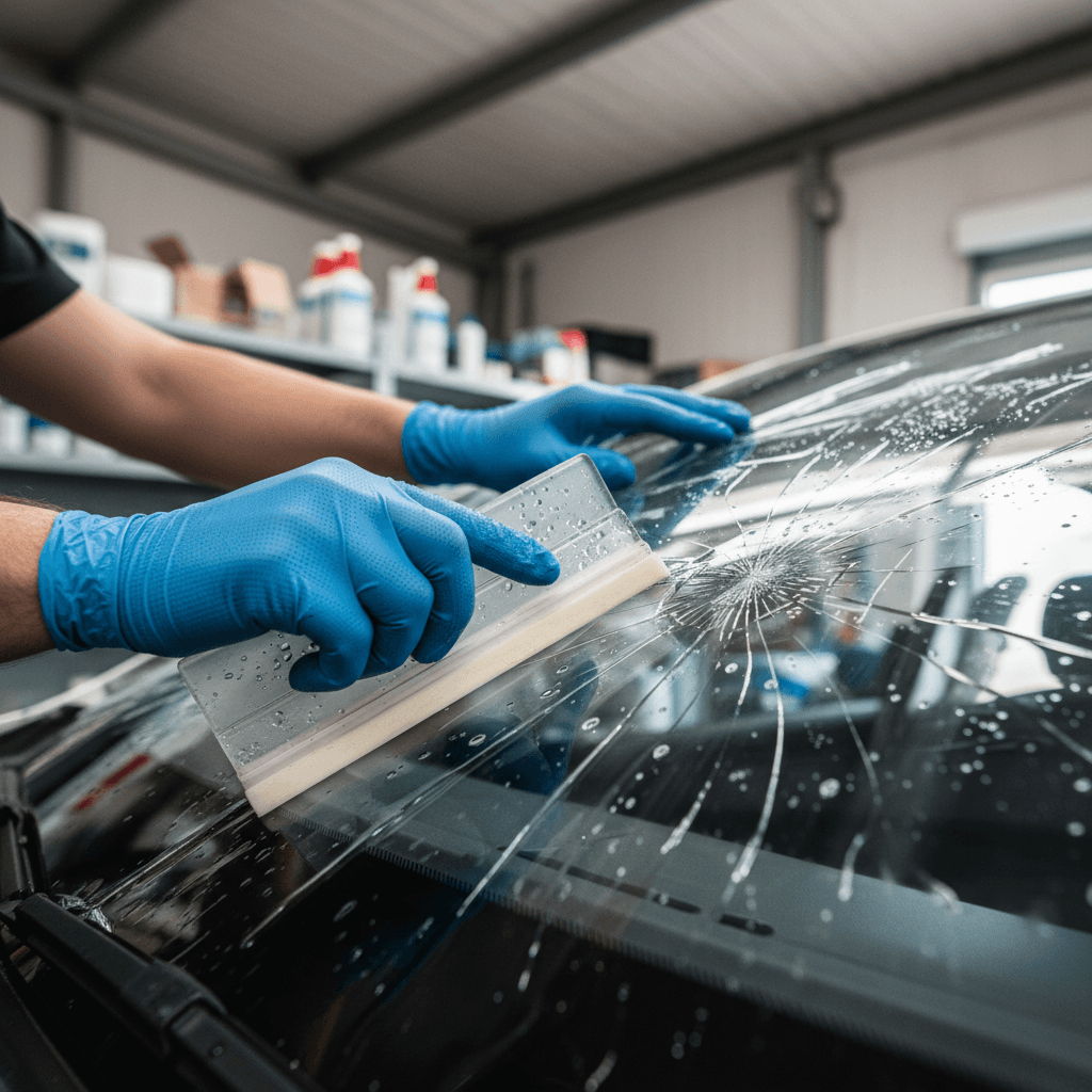 Windshield installation and sealing work